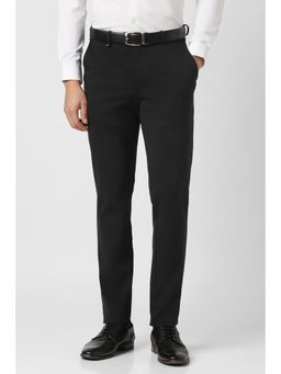 Van Heusen - Men Black Textured Trousers