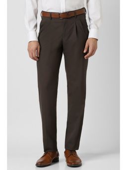 Van Heusen - Men Brown Textured Trousers