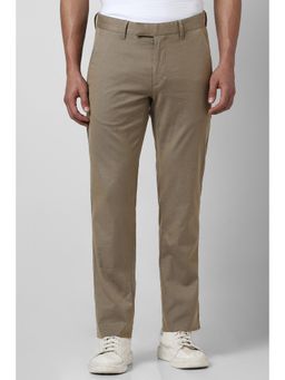 Van Heusen - Men Beige Textured Trousers