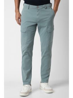 Van Heusen - Men Blue Solid Trousers