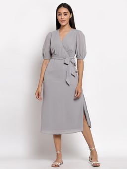 Ayrolane - Grey Wrap Midi Dress