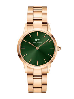 Daniel Wellington - Iconic Link Emerald 28mm Rose Gold Green Watch - DW00100421 For Women