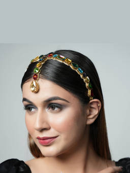 Label Pooja Rohra - Multi-Colour Indra Headband with Mangtika
