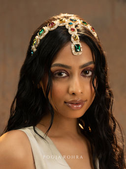 Label Pooja Rohra - Multi-Colour Noor Headband with Maangtika