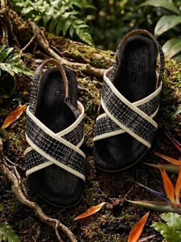 Devano - Women Open Toe Black Comfort Sandals