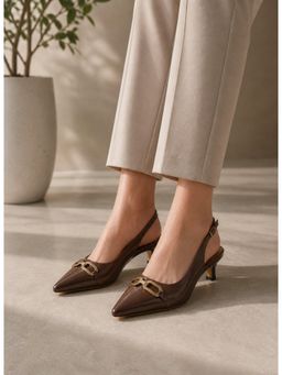 Sandal Stories - Classic Tan Buckle Slingback Heels