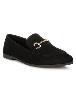 London Rag - Women Black Horsebit Embellished Loafers