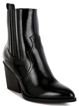 London Rag - Women Black Pointed Toe Casual Boots