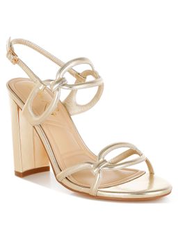 London Rag - Cut Out Chain Metallic Gold Sandal Heels