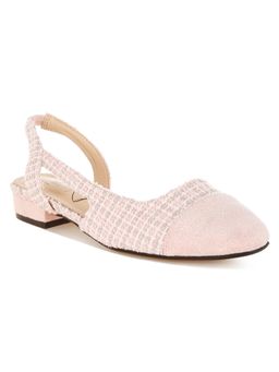 London Rag - Women Pink Tweed Slingback Sandal Heels