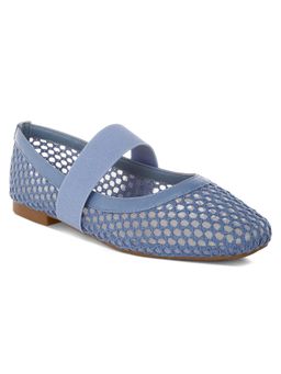 London Rag - Women Blue Mid-Foot Strap Ballerinas