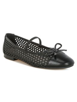 London Rag - Women Black Woven Bow Detail Ballerinas