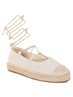 London Rag - Women Beige Canvas Woven Espadrilles