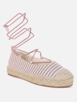 London Rag - Women Pink Canvas Woven Espadrilles