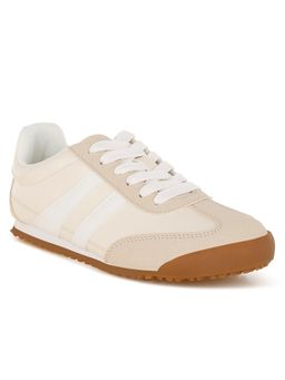 London Rag - Women Beige Casual Lace-Up Sneakers