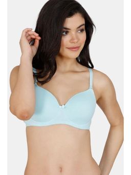 Zivame - Padded Non Wired T-shirt Bra - Sky Blue