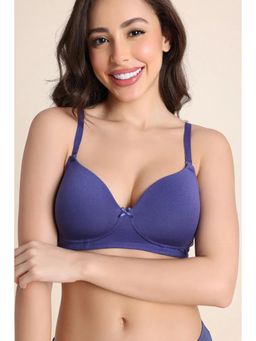 Zivame - Padded Non Wired T-shirt Bra - Skipper Navy Blue