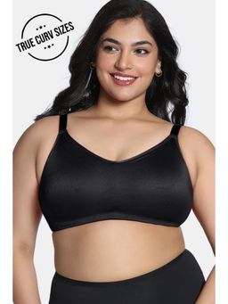 Zivame - True Curve Jacquard Non Wired Full Coverage Minimiser Bra - Black