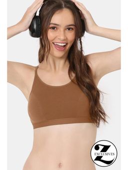 Zivame - Double Layered Non Wired Full Coverage Bralette - Brown