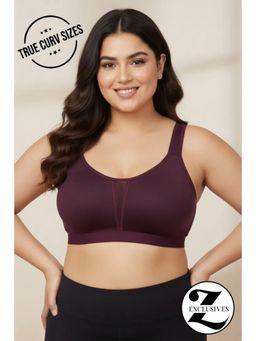 Zivame - True Curve Single Layered Non Wired Minimiser Bra - Dark Purple
