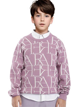 RARE ONES - Carrio Dusky Purple Full Sleeve Cotton Typography Sweater - Rare Ones By Rare Rabbit