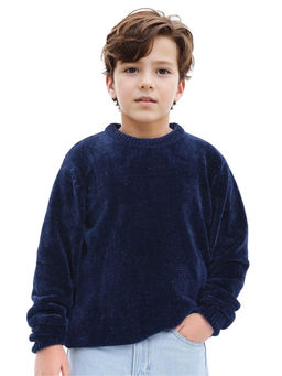 RARE ONES - Chenli Navy Blue Full Sleeve Textured Sweater - Rare Ones By Rare Rabbit