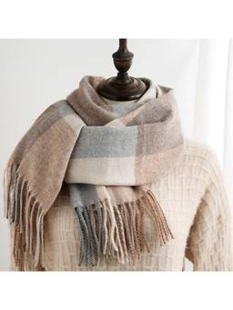 CrossKulture - Women Multi-Color Checks Pashmina Feel Stole