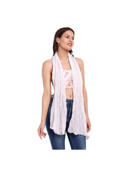 CrossKulture - Women White Solid Premium Cotton Stole