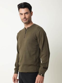 Rare Rabbit - Rumbled Olive Sweater