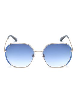 IMAGE - Women Full UV Protected Gradient Blue Lens Irregular Sunglasses (58)