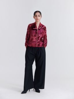 No Grey Area - Tibetan Red Shadow Maalai Evening Bomber Jacket