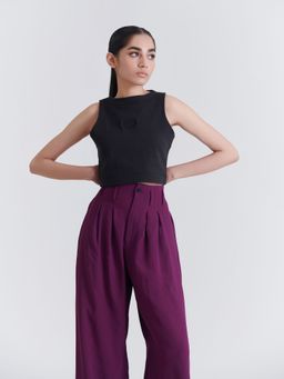 No Grey Area - Black Crop Top