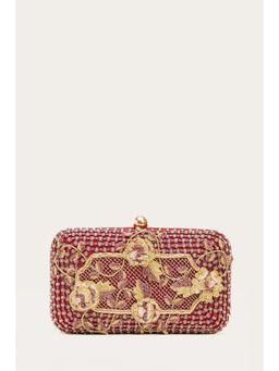 DOUX AMOUR - Mie Ruby Red Embellished Clutch