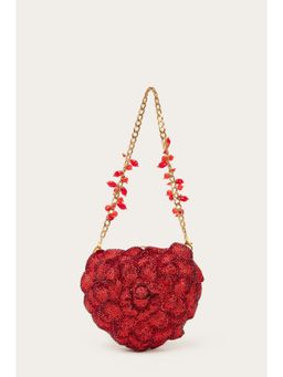 DOUX AMOUR - Isa Crysta Red Embellished Clutch