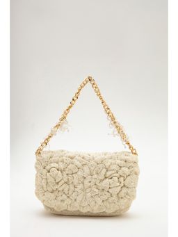 DOUX AMOUR - Double Rose Ivory Embellished Clutch