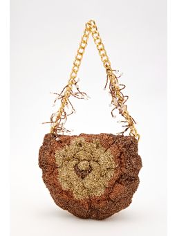 DOUX AMOUR - Coco Copper Brown Embellished Clutch