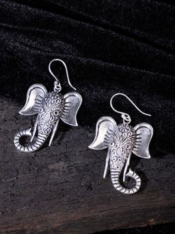 Studio One Love - Divine Ganesha Earrings Made of Brass in Silver Color