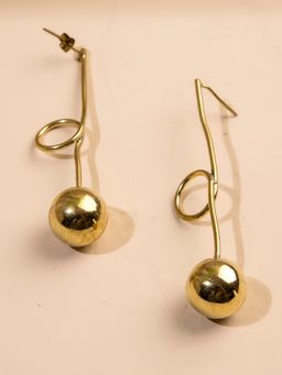 Studio One Love - Orbital Dangle Earrings Made of Brass in Gold Color