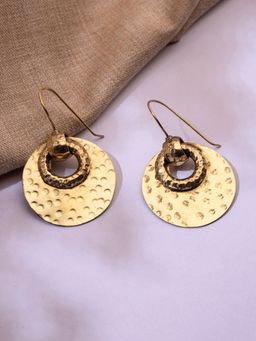 Studio One Love - Hammered Metal Earrings Made of Brass in Gold Color
