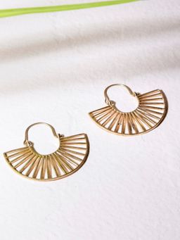 Studio One Love - Crescent Dreams Gold-Plated Handmade Brass Hoop Earrings