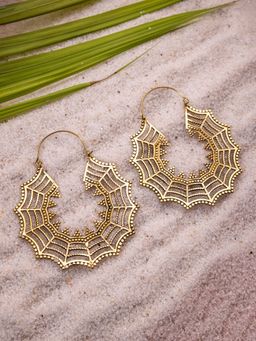 Studio One Love - Artistic Expression Gold-Plated Handmade Brass Hoop Earrings