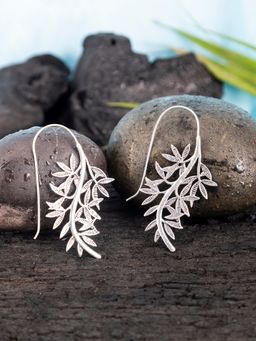 Studio One Love - Foliage Finesse Silver-Plated Handmade Drops & Danglers Earrings