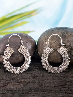 Studio One Love - Bohemian Treasures Silver-Plated Handmade Brass Hoop Earrings