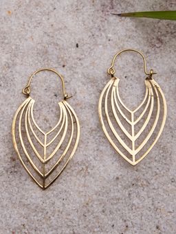 Studio One Love - Delicate Damsel Gold-Plated Handmade Brass Hoop Earrings