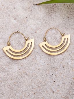Studio One Love - Moonlight Marvel Gold-Plated Handmade Brass Hoop Earrings