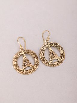 Studio One Love - Eiffel Tower Gold-Plated Handmade Drops & Danglers Earrings