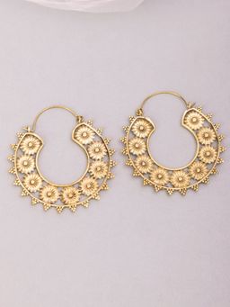 Studio One Love - Circular Tantrums Gold-Plated Handmade Brass Hoop Earrings