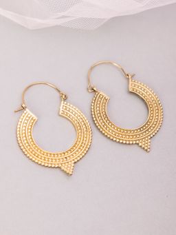 Studio One Love - Discy Delight Gold-Plated Handmade Brass Hoop Earrings