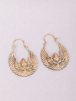 Studio One Love - Angelic Wings Gold-Plated Handmade Brass Hoop Earrings