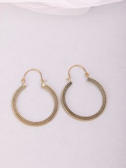 Studio One Love - Circle of Life Gold-Plated Handmade Brass Hoop Earrings